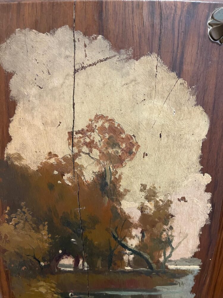 PAREJA DE PAISAJES DE BOSQUE. ANÓNIMO. ÓLEO SOBRE MADERA. ESCUELA CATALANA. XIX - Imagen 5